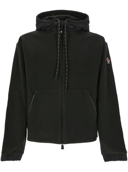 Black padded sweatshirt with zip Moncler Grenoble | 978G000-0189AK8999